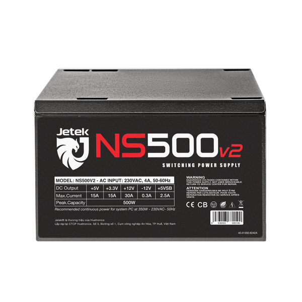  Nguồn máy tính Jetek NS500 V2 | 350W, Non Modular, ATX 