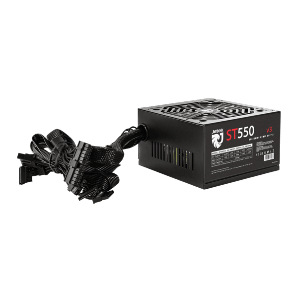  Nguồn máy tính Jetek ST550 V3 550W | 450W Liên tục, Non Modular, Cáp dẹt, ATX, Đen 