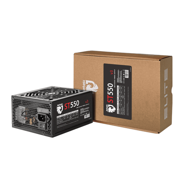  Nguồn máy tính Jetek ST550 V3 550W | 450W Liên tục, Non Modular, Cáp dẹt, ATX, Đen 