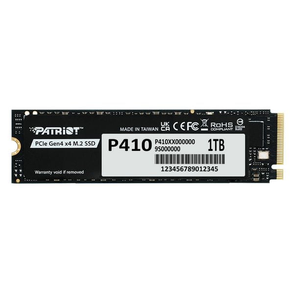  Ổ cứng SSD Patriot P410 1TB | PCIe Gen4 x4 NVMe, M.2 2280 (P410P1TBM28H) 