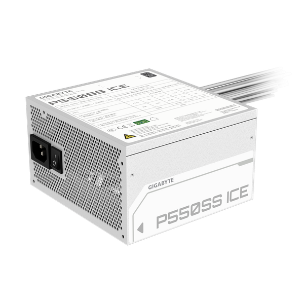  Nguồn máy tính Gigabyte 550W 80 Plus Silver Ice (GP-P550Ss ICE) - Trắng | Non Modular, ATX 