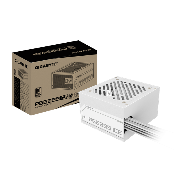  Nguồn máy tính Gigabyte 550W 80 Plus Silver Ice (GP-P550Ss ICE) - Trắng | Non Modular, ATX 