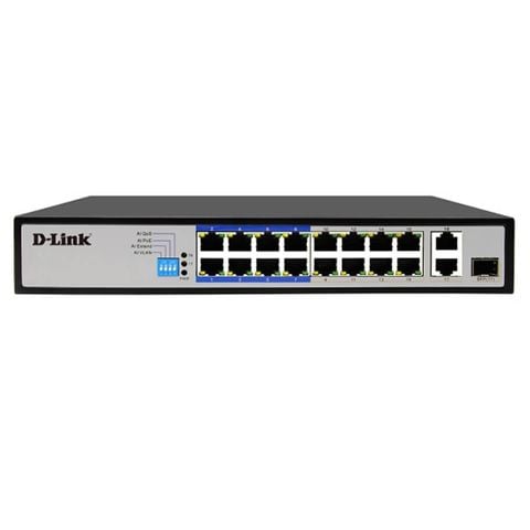 Switch 18 Port POE D-Link DES-F1018P-E, 16 10/100Mbps and 2 Gigabit Ports