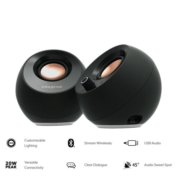  Loa Creative Pebble Pro | Bluetooth, Đen (51MF1710AA000) 