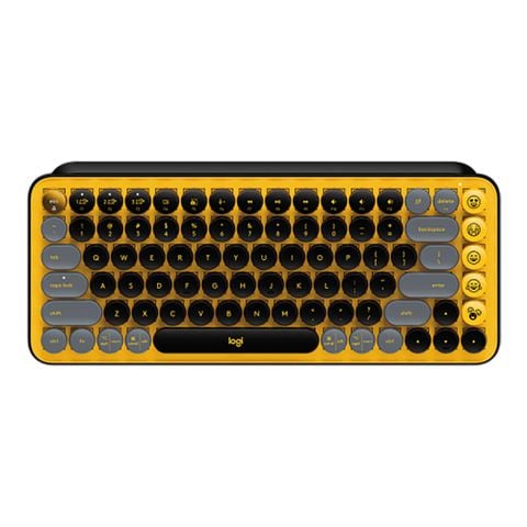 Bàn phím cơ Gaming Không Dây Logitech POP Keys Wireless Bluetooth Blast Yellow | Brown Switch, Vàng/Đen (920-010577)