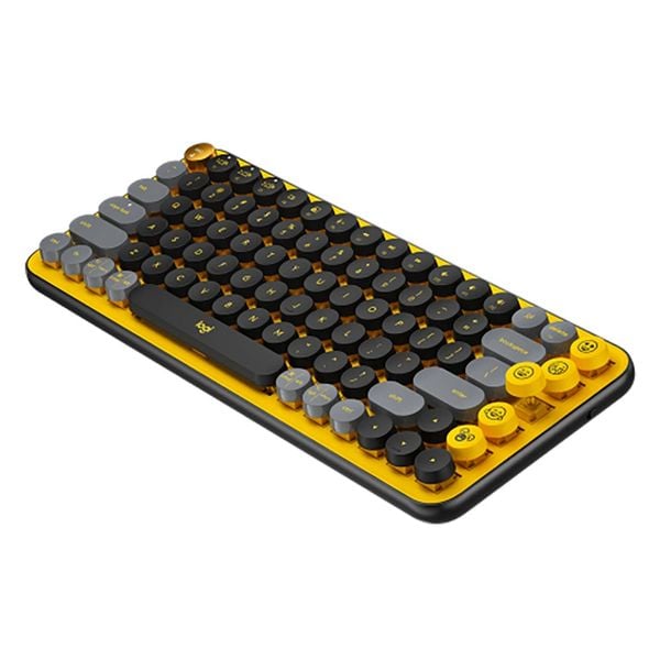  Bàn phím cơ Gaming Không Dây Logitech POP Keys Wireless Bluetooth Blast Yellow | Brown Switch, Vàng/Đen (920-010577) 
