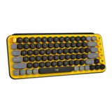  Bàn phím cơ Gaming Không Dây Logitech POP Keys Wireless Bluetooth Blast Yellow | Brown Switch, Vàng/Đen (920-010577) 
