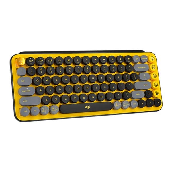  Bàn phím cơ Gaming Không Dây Logitech POP Keys Wireless Bluetooth Blast Yellow | Brown Switch, Vàng/Đen (920-010577) 