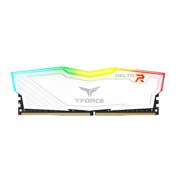  [Cũ] RAM 4 8G bus 3000 TeamT Trắng-Force Delta RGB Led - Tản Nhiệt | BH 3T STAR 