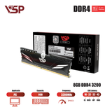  RAM PC VSP 8GB DDR4 3200MHz (P/N DD04-8GDDR40173) | UDIMM, CL18, Tản nhiệt nhôm, Đen 