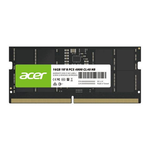 RAM Laptop Acer SD200 16GB DDR5 4800MHz SODIMM (BL.9BWWA.412) | CL40, 262 Pin, 1.1V
