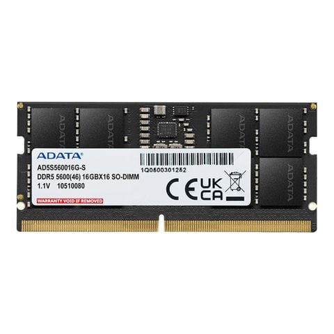 RAM Laptop ADATA 16GB DDR5 5600MHz SO-DIMM (AD5S560016G-S) | On-Die ECC, 262-Pin