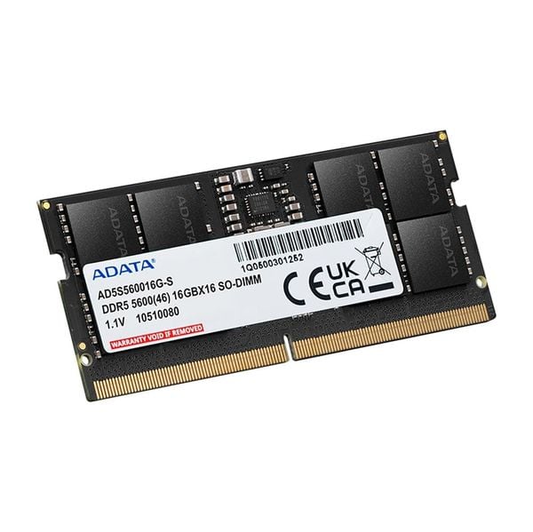  RAM Laptop ADATA 16GB DDR5 5600MHz SO-DIMM (AD5S560016G-S) | On-Die ECC, 262-Pin 