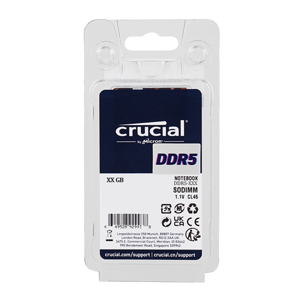  RAM Laptop Crucial 32GB DDR5 | (1x32GB), 4800MHz CT32G48C40S5 