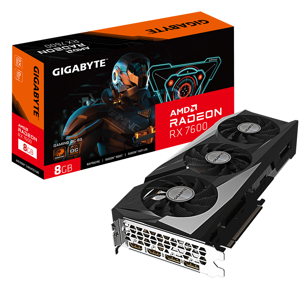[Cũ] Card màn hình (AMD) Gigabyte RX7600 Gaming Oc 8G 3 Fan | BH 3T STAR