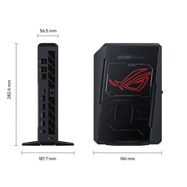  Máy Bộ NUC ASUS ROG Intel | U7-255HX, 16GB (2x8GB) DDR5-6400, 1TB Gen4 NVMe, Wifi7, RTX 5060, Win11 (RNUC15JNK7X569A0) 