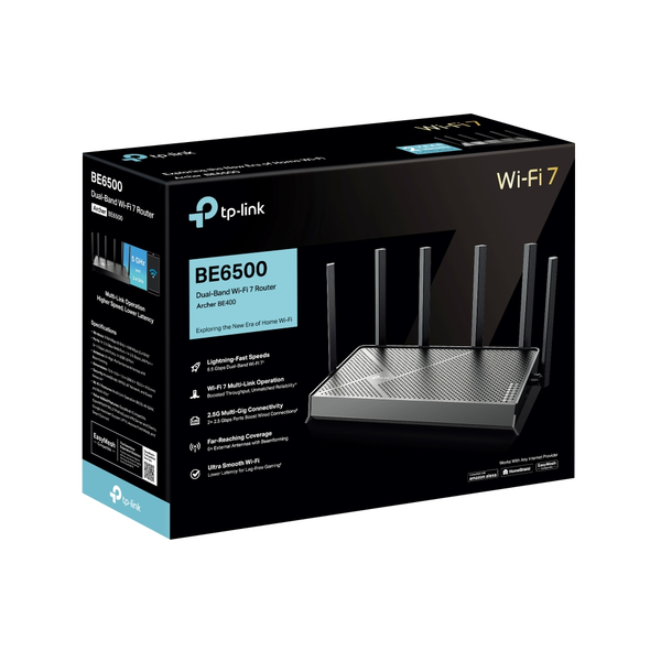  Router WiFi 7 TP-Link Archer BE4000 BE6500 | Dual-Band, 2.5Gbps WAN & LAN, EasyMesh, USB 3.0 
