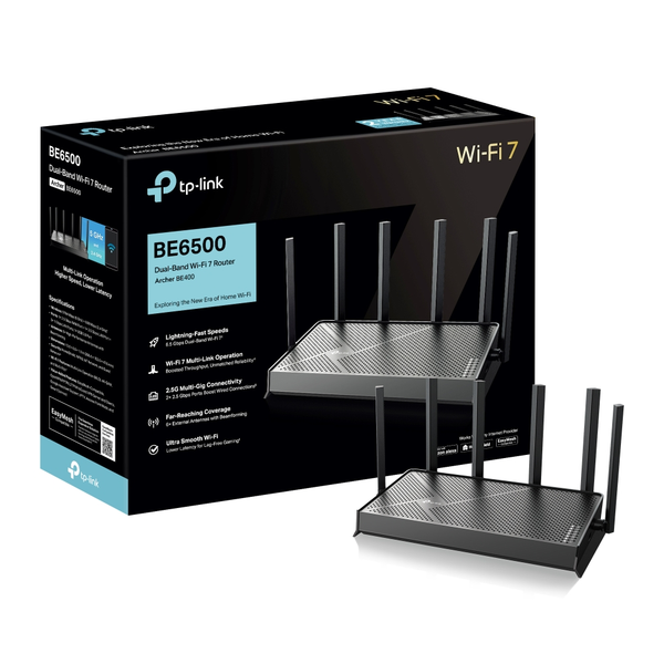  Router WiFi 7 TP-Link Archer BE4000 BE6500 | Dual-Band, 2.5Gbps WAN & LAN, EasyMesh, USB 3.0 