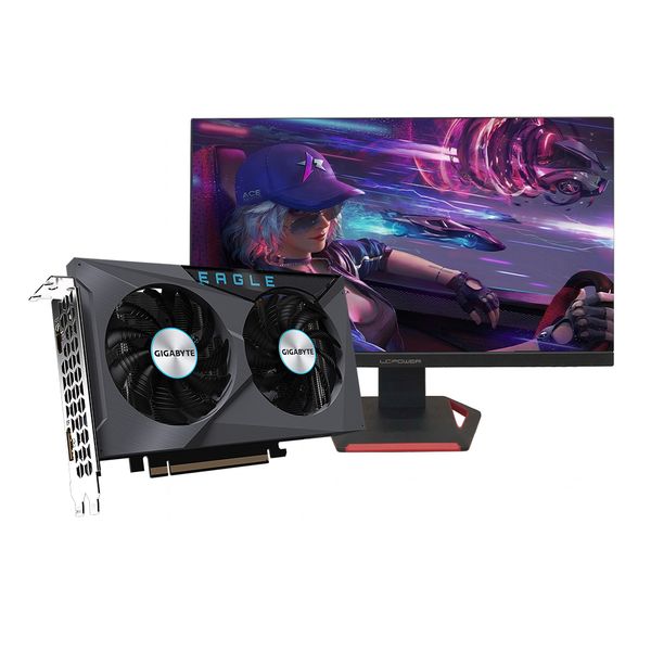  Combo VGA Gigabyte V.RX6500XT.4G.GG.EG - LCD LC-POWER L.27.LCP.LC-M27R-A 