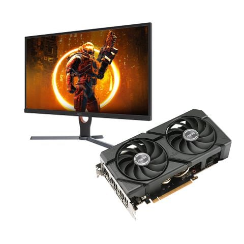 Combo VGA Asus V.RX7600.8G.AS.DUAL.EVO.OC - LCD AOC L.27.GA.AOC.Q27G11E-74.2K