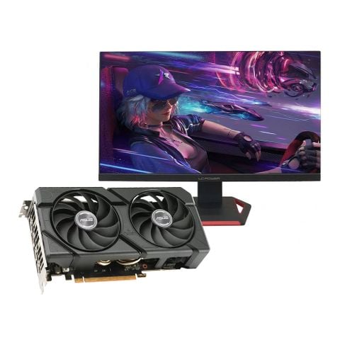 Combo VGA Asus V.RX7600.8G.AS.DUAL.EVO.OC - LCD LC-POWER L.27.LCP.LC-M27R-A