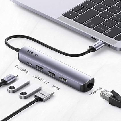  Bộ Chuyển Đổi Ugreen USB Type-C to HDMI 4k@60Hz / USB 3.0 / Lan Gigabit / PD 100W (10919) 