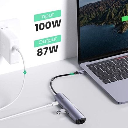  Bộ Chuyển Đổi Ugreen USB Type-C to HDMI 4k@60Hz / USB 3.0 / Lan Gigabit / PD 100W (10919) 