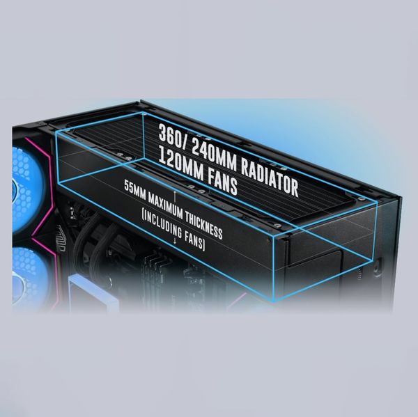  Thùng máy Lian Li O11 Vision M Digital (LCD 9.2 inch) (Không Kèm Fan) (CASELLO11VMDX) | M-ATX/ITX, LCD 9.2 inch, VGA 410mm, Đen 