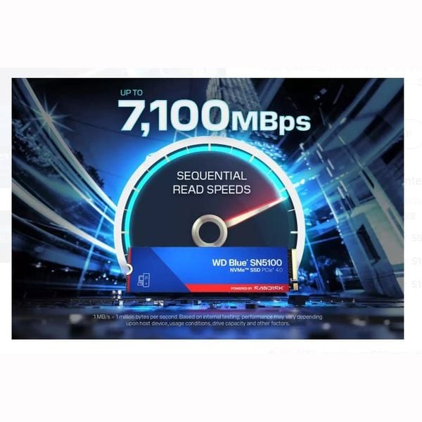  Ổ cứng SSD Western Digital Blue SN5100 4TB | NVMe PCIe Gen4, M.2 2280 (WDS400T5B0E) 
