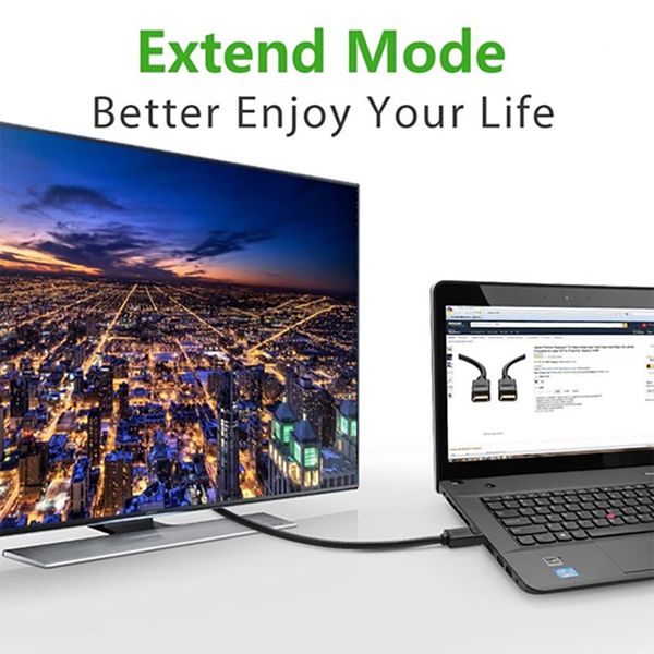  Cáp chuyển Ugreen 10202 DisplayPort 1.2 to HDMI 2m | 4K@30Hz, Một chiều DP sang HDMI, Đen 