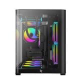  Thùng máy LinkTech Siren M (Chưa kèm Fan) | M-ATX/ITX, Mặt kính cong, Đen 