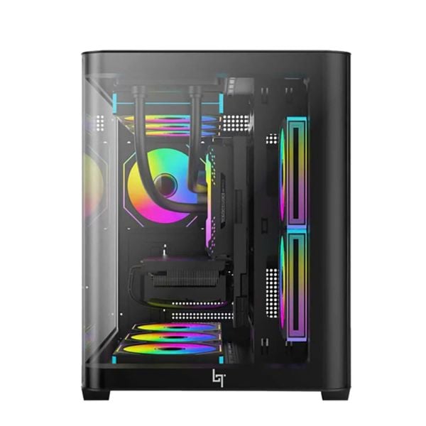  Thùng máy LinkTech Siren M (Chưa kèm Fan) | M-ATX/ITX, Mặt kính cong, Đen 