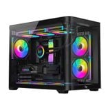  Thùng máy LinkTech Siren M (Chưa kèm Fan) | M-ATX/ITX, Mặt kính cong, Đen 