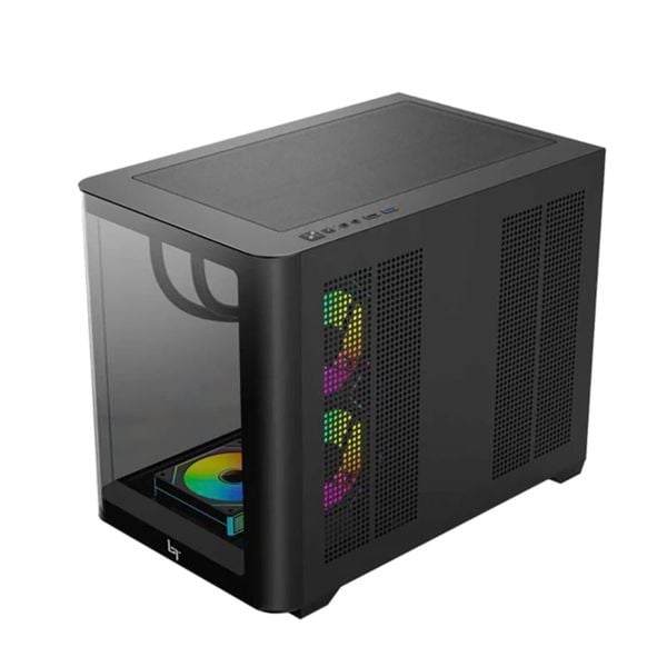  Thùng máy LinkTech Siren M (Chưa kèm Fan) | M-ATX/ITX, Mặt kính cong, Đen 