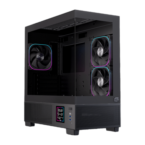 Thùng máy EINAREX SM501D RGB (Kèm sẵn 3 Fan ARGB) | M-ATX, Mặt kính, Đen