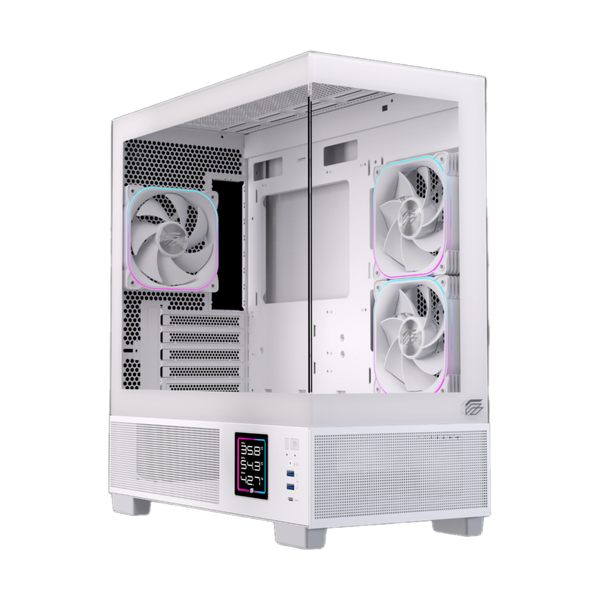  Thùng máy EINAREX SM501D RGB (Kèm sẵn 3 Fan ARGB) | M-ATX, Mặt kính, Trắng 