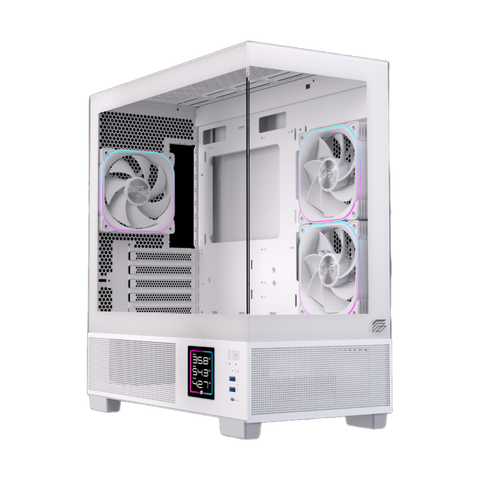 Thùng máy EINAREX SM501D RGB (Kèm sẵn 3 Fan ARGB) | M-ATX, Mặt kính, Trắng