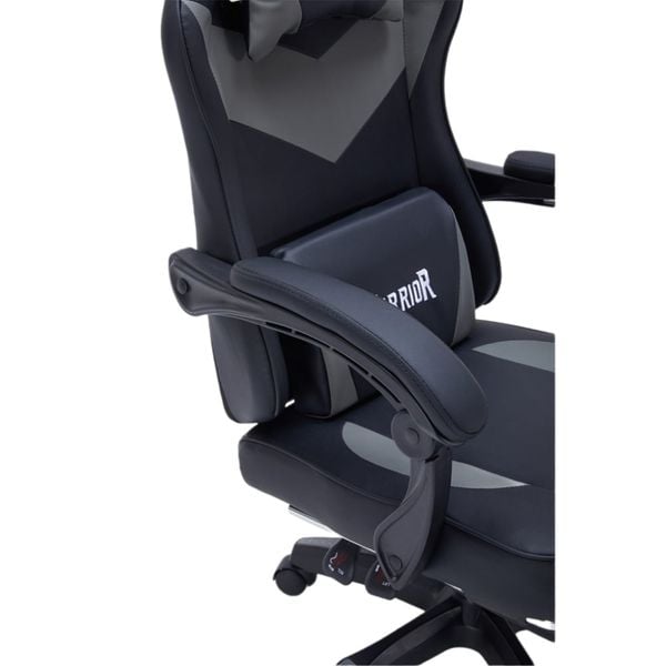  Ghế Warrior Gaming Raider Series WGC210 - Black / Gray | Kê chân, Tay ghế linh hoạt, Foam nguyên khối 