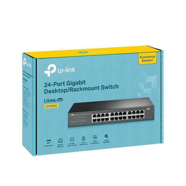  Switch TP-Link 24 Port LS1024G | Gigabit 1000Mbps, 24 Cổng, Fanless, Vỏ kim loại 