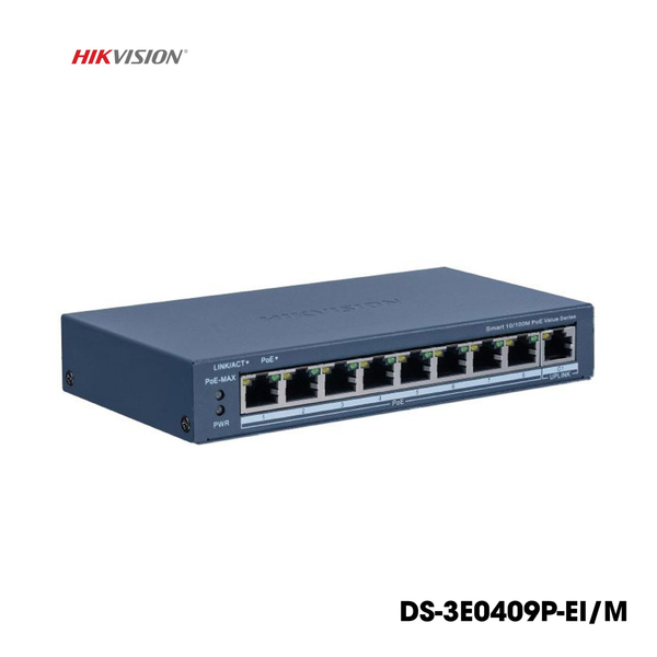  Switch POE 8 cổng Hikvision DS-3E0109P-E/M | 8 Port PoE 100Mbps, 1 Uplink Gigabit 