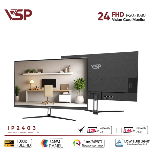  Màn hình Văn phòng VSP IP2403 | 24 inch, FHD, 120Hz, IPS 