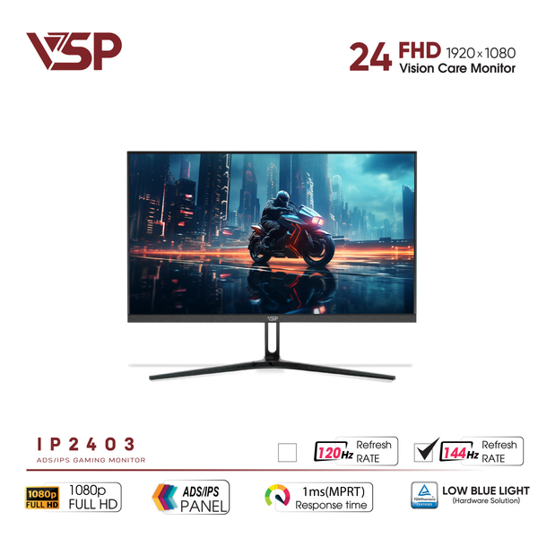  Màn hình Văn phòng VSP IP2403 | 24 inch, FHD, 144Hz, IPS 