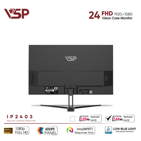  Màn hình Văn phòng VSP IP2403 | 24 inch, FHD, 144Hz, IPS 