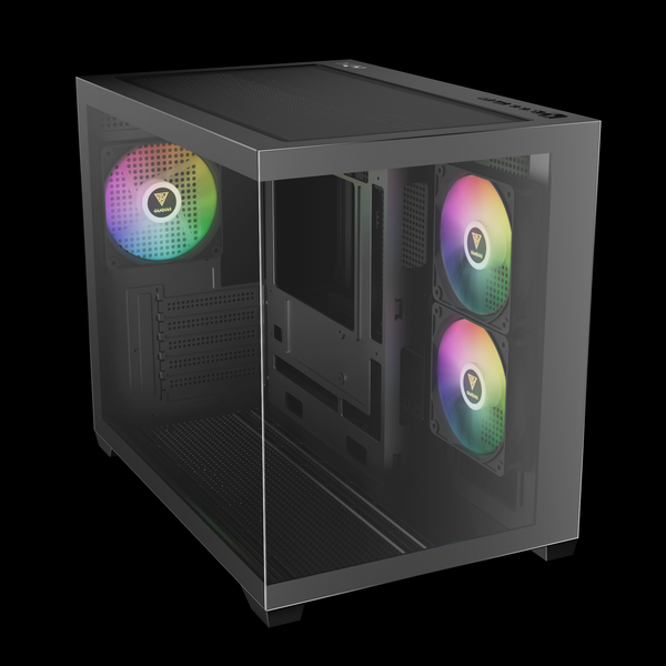 Thùng máy Gamdias GC10M V2 ARGB M-ATX (Kèm Sẵn 3F ARGB) - Đen 