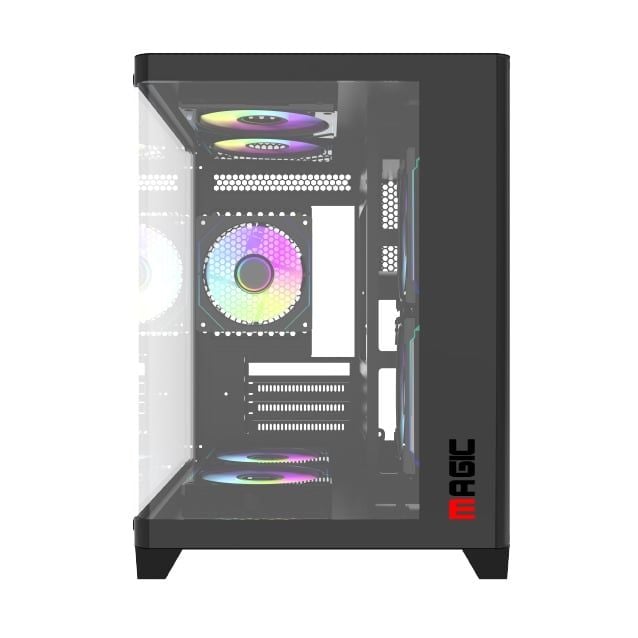 Thùng máy Magic Gaming GM-02 Curved M-ATX Support AIO 240 (Hồ Cá) Không Kèm Sẵn Fan - Đen