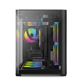  Thùng máy Magic Gaming GM-02 Pro Curved M-ATX Support AIO 360 (Hồ Cá) Không Kèm Sẵn Fan - Đen 