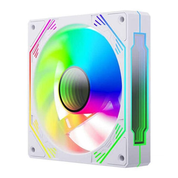  Quạt tản nhiệt PC Coolmoon / Leopard F3 | Fan lẻ 120mm, ARGB, Gió ngược, Trắng 