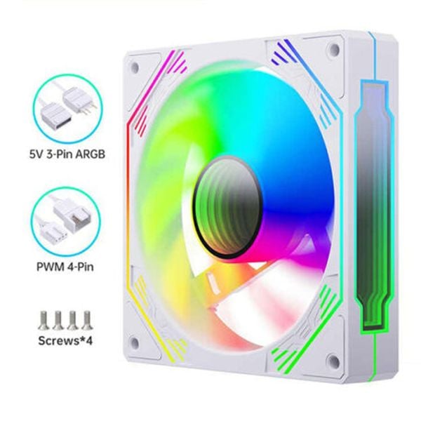  Quạt tản nhiệt PC Coolmoon / Leopard F3 | Fan lẻ 120mm, ARGB, Gió ngược, Trắng 