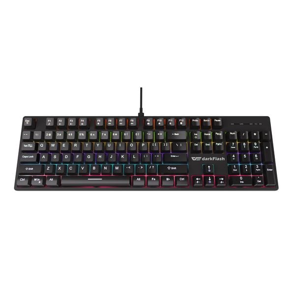  Bàn Phím Gaming Có Dây Darkflash DK100, Black, Led Rainbow, Blue Switch 