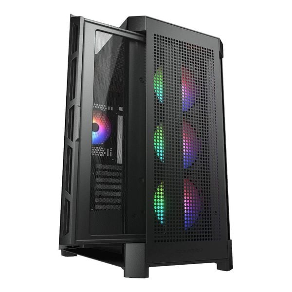  Thùng máy Cougar DuoFace Pro RGB (Kèm Sẵn 4 Fan ARGB) - Đen 
